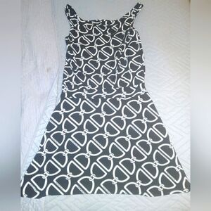 NWT White House Black Market Chain Logo Print Drop Waist Dress Sz 8